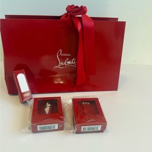 NIB Christian Louboutin Red Gift Set necklace perfume red sole sneaker chain